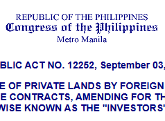RA 12252 – The New Era of Foreign Land Leases